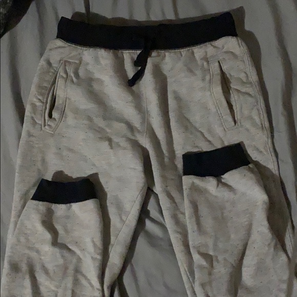 White Jogger Sweatpants with black speckles - Picture 1 of 2